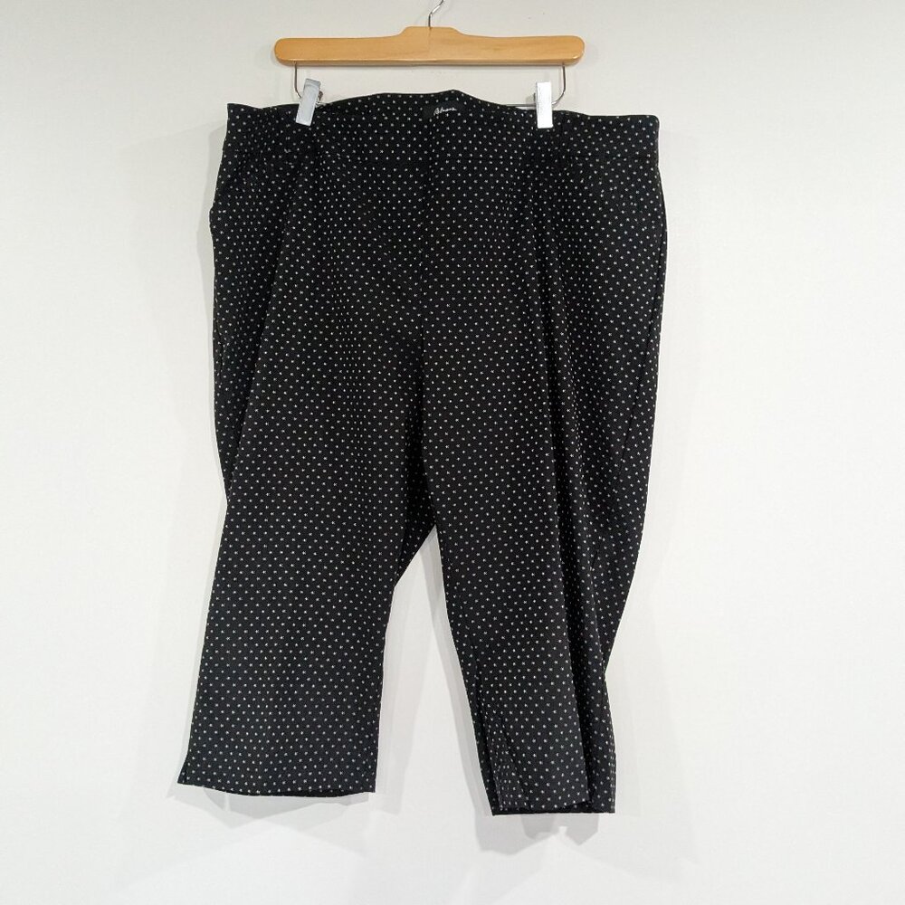 Reitmans The Iconic Star Print Slim Leg High-Rise Capri Pants Black Size 22P
